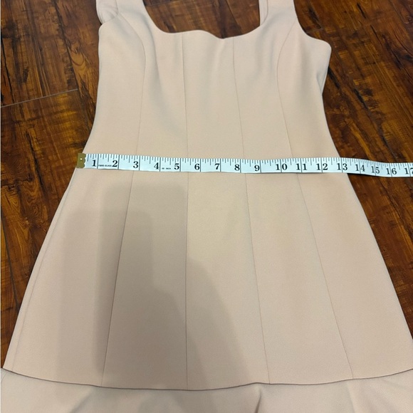 BCBGMaxAzria scoop neck fluted pink boho Polkadot wedding hem mini dress 0 NWT - Picture 15 of 16